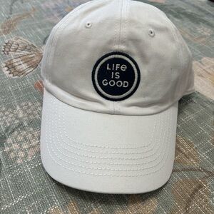 Life Is Good White Cap